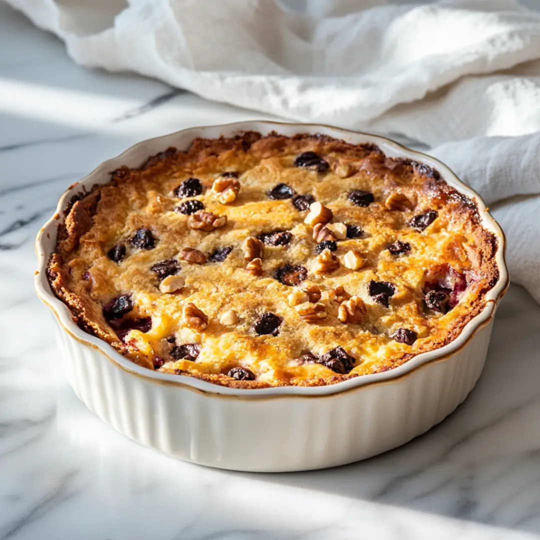 Perfectly baked dump cake with golden top and bubbling edges