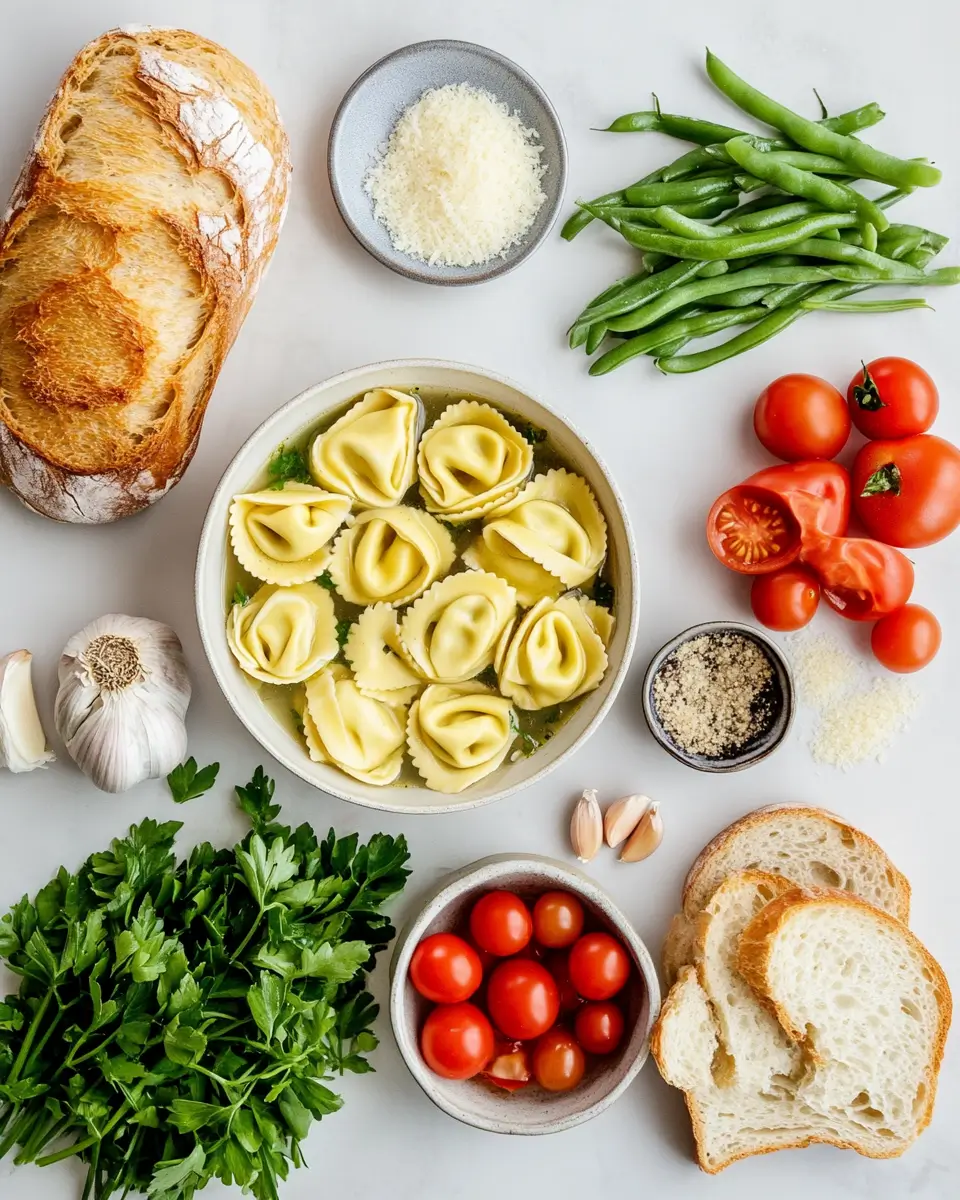 what-to-serve-with-tortellini-soup-ingredients-notesrecipes.webp Fresh ingredients used in tortellini soup and its side dishes