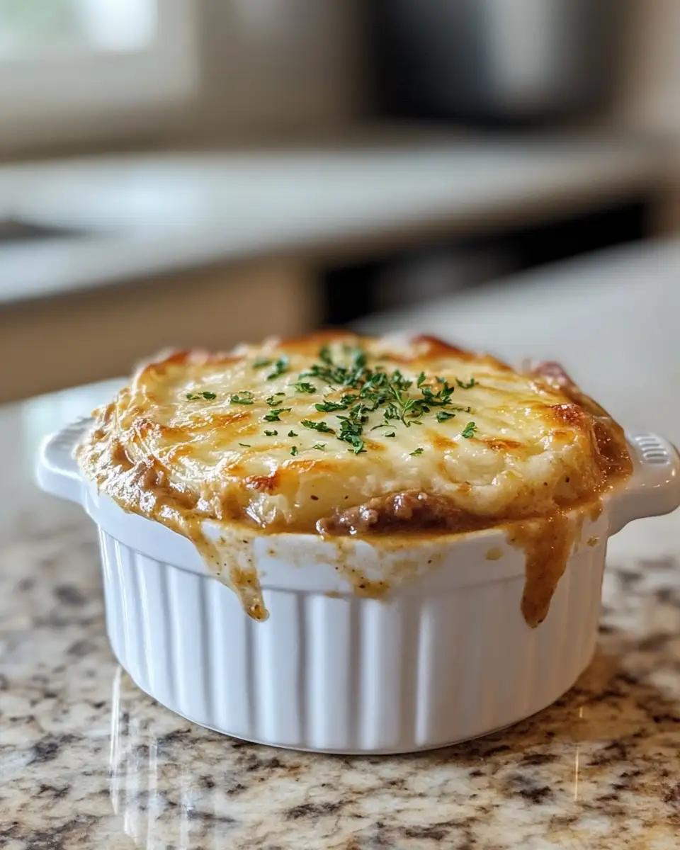 Savory Comfort: Beef French Onion Soup Casserole Bliss 6 Final dish - Savory Comfort: Beef French Onion Soup Casserole Bliss