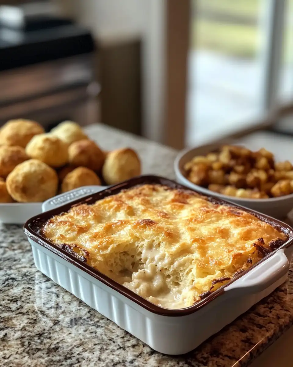 Ingredients for Ultimate Comfort: Biscuits and Gravy Casserole with Hash Browns