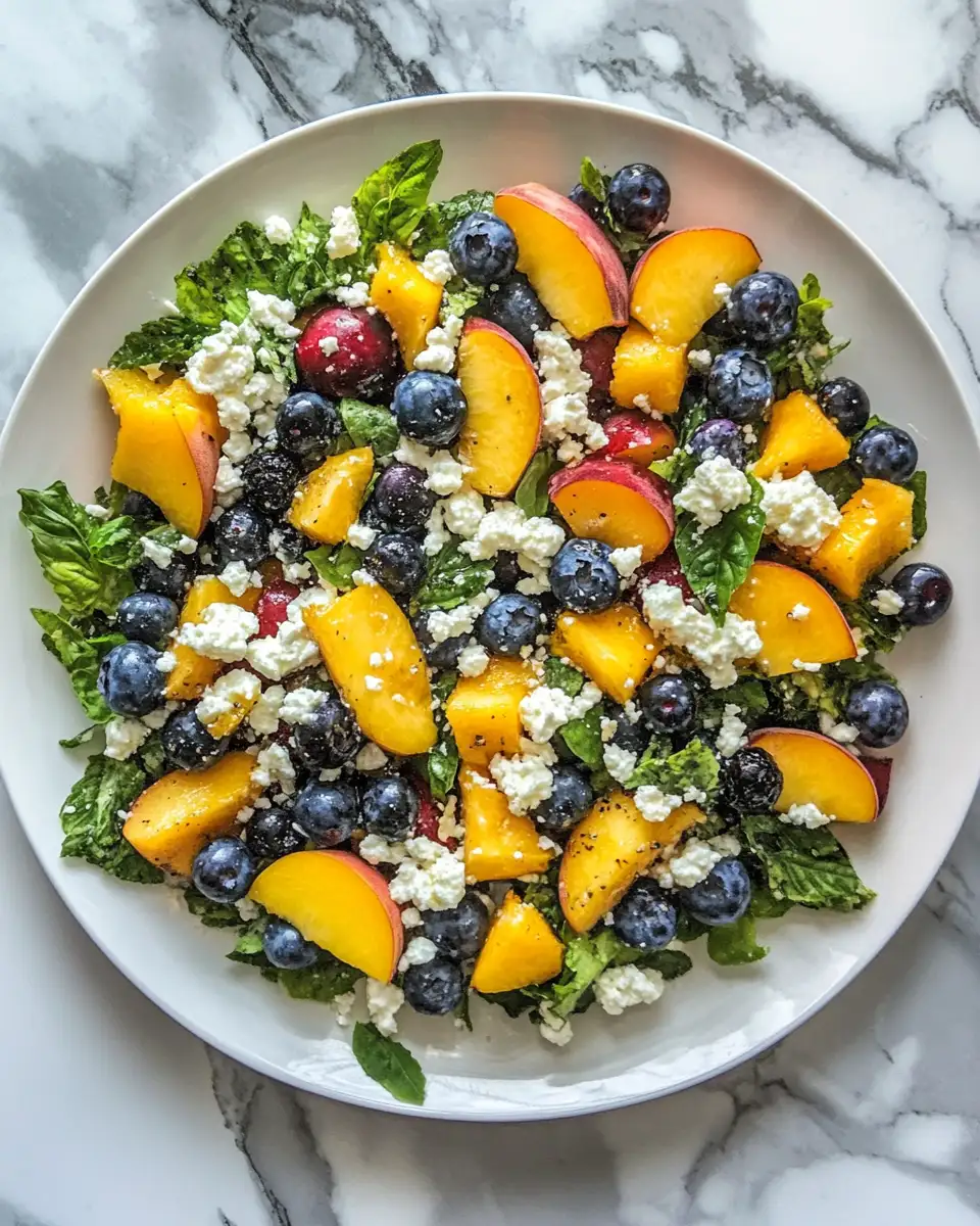 Bursting with Flavor: Blueberry Peach Feta Salad Sensation 6 Final dish - Bursting with Flavor: Blueberry Peach Feta Salad Sensation