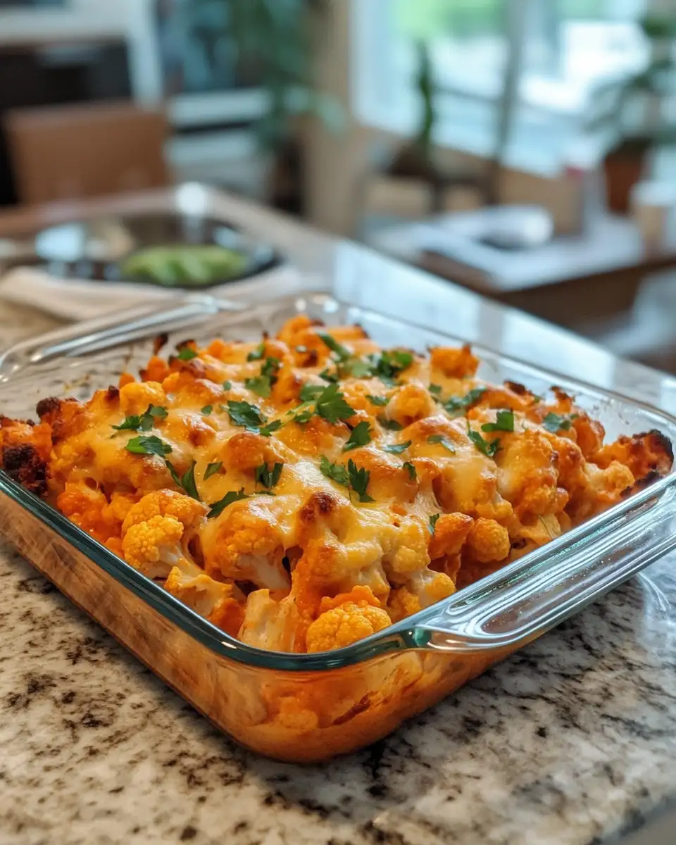 Spice Up Your Dinner with Buffalo Cauliflower Casserole 6 Final dish - Spice Up Your Dinner with Buffalo Cauliflower Casserole