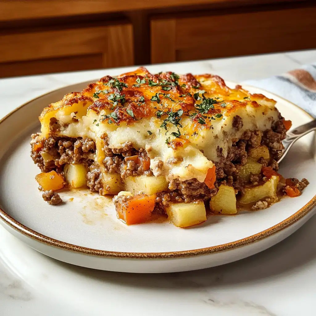 Hearty Homestyle Casserole: Savory Hamburger and Potato Delight - Featured Image