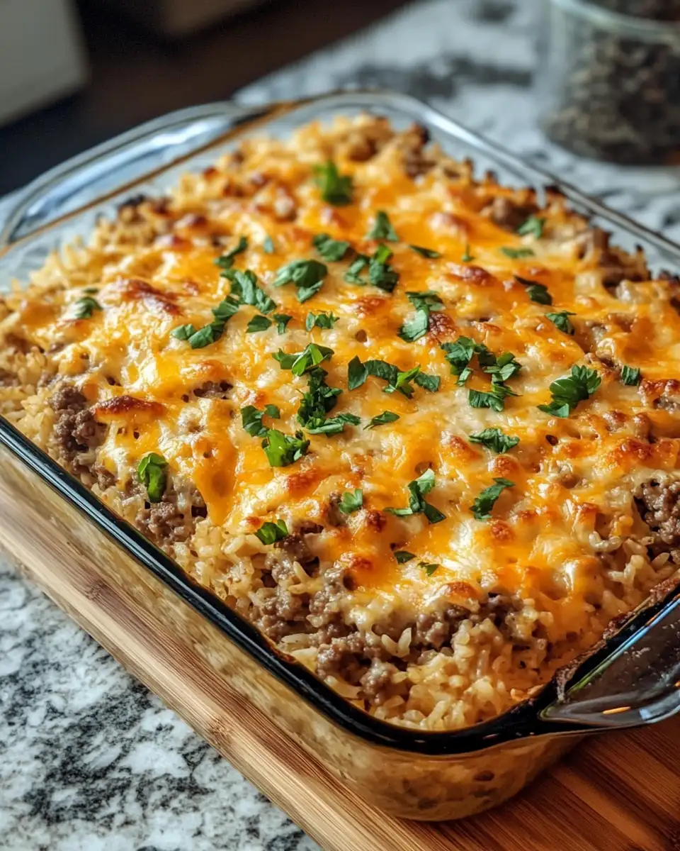 Melt-in-Your-Mouth Cheesy Hamburger Rice Casserole Delight 6 Final dish - Melt-in-Your-Mouth Cheesy Hamburger Rice Casserole Delight