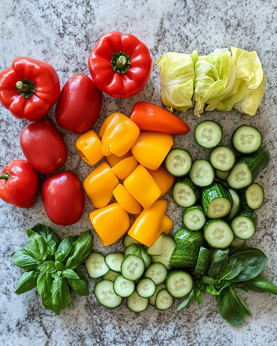 Refreshing Crunch: Cucumber and Sweet Pepper Salad Delight 3 Ingredients for Refreshing Crunch: Cucumber and Sweet Pepper Salad Delight