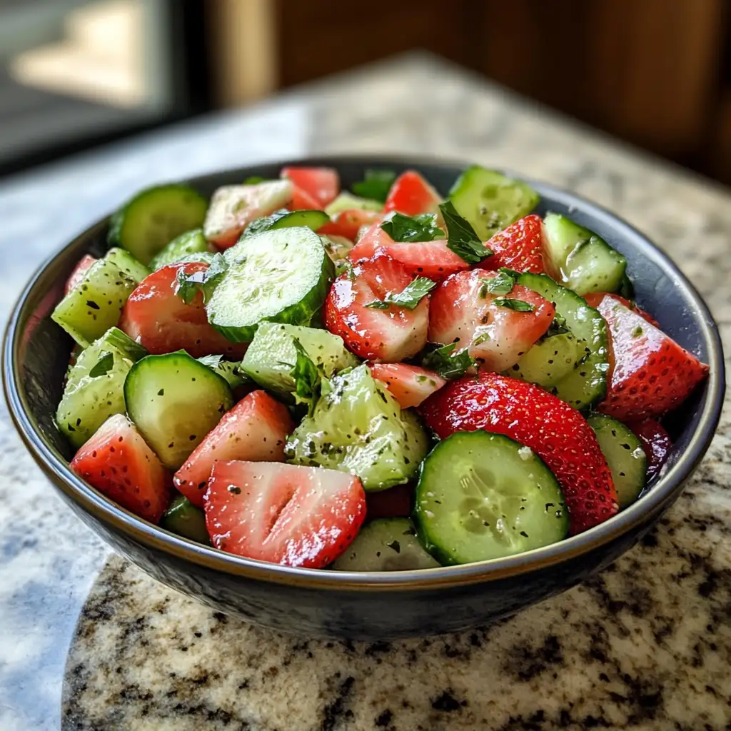 Refreshing Summer Delight Cucumber Strawberry Salad - Featured Image