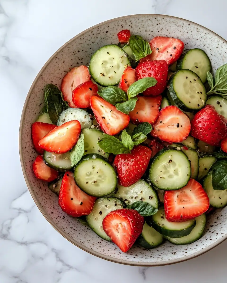 Refreshing Summer Delight Cucumber Strawberry Salad 6 Final dish - Refreshing Summer Delight Cucumber Strawberry Salad