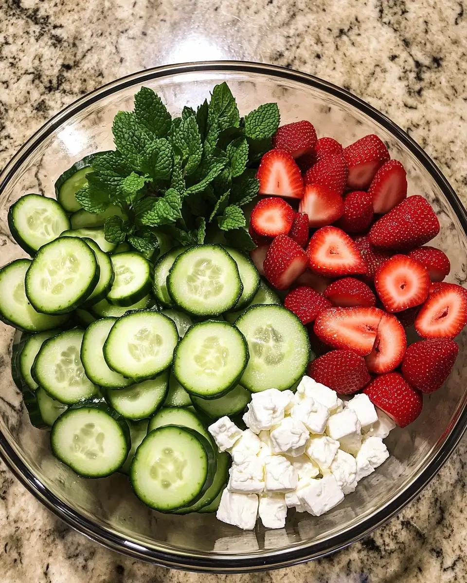 Refreshing Summer Delight Cucumber Strawberry Salad 4 Ingredients for Refreshing Summer Delight Cucumber Strawberry Salad