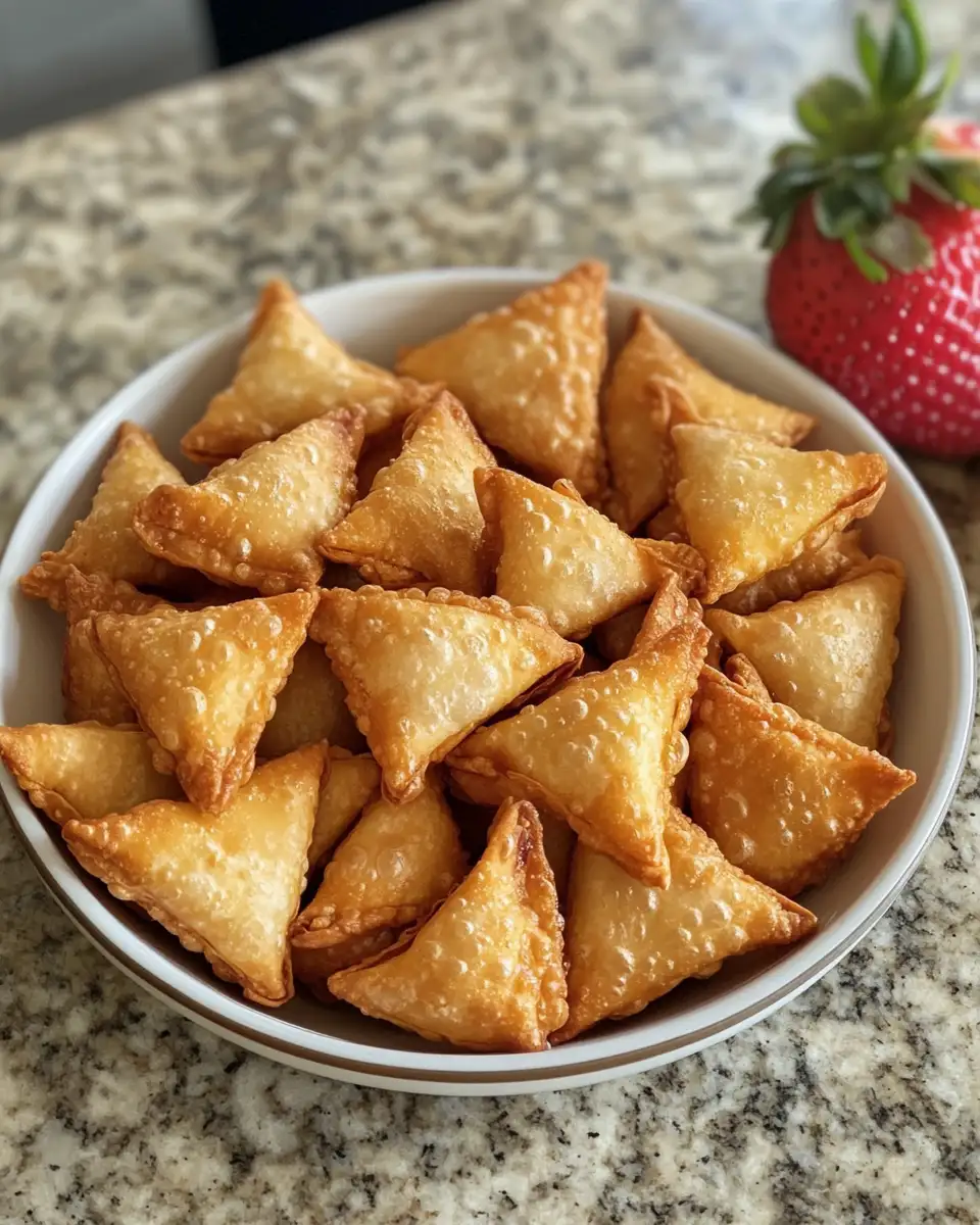 Crispy Indulgence: Deep-Fried Strawberry Cheesecake Stuffed Wonton Bites 4 Ingredients for Crispy Indulgence: Deep-Fried Strawberry Cheesecake Stuffed Wonton Bites