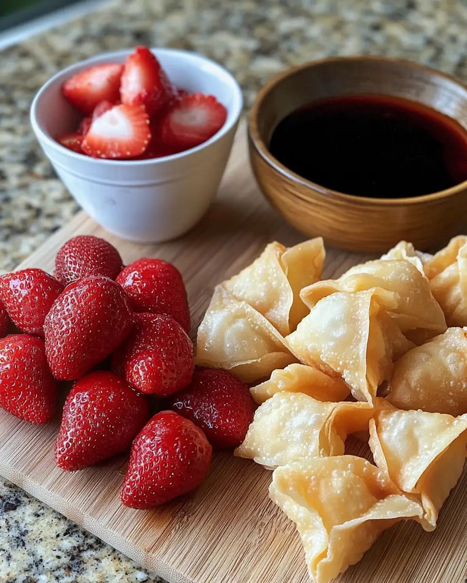 Irresistible Deep-Fried Strawberry Cheesecake Stuffed Wonton Bites Recipe 4 Ingredients for Irresistible Deep-Fried Strawberry Cheesecake Stuffed Wonton Bites Recipe