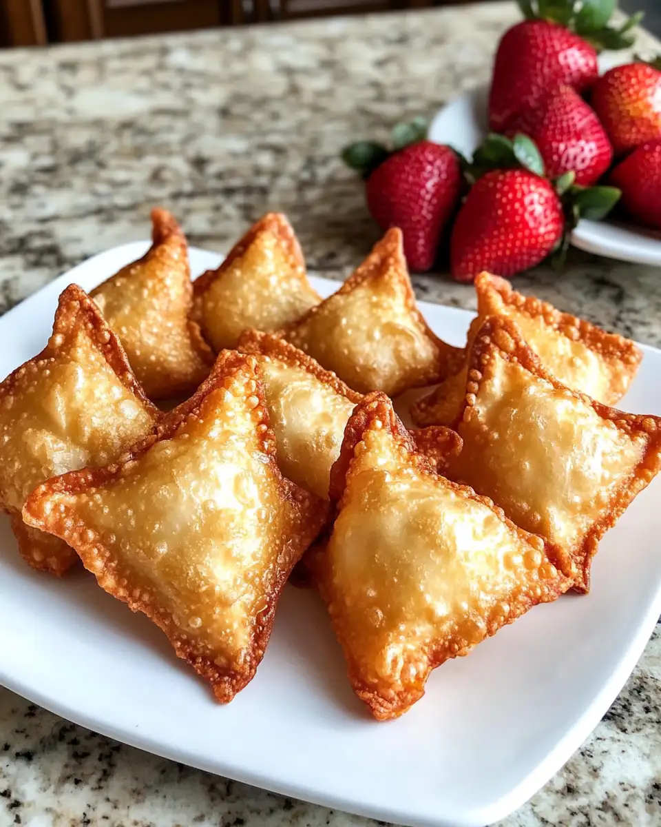 Crispy Indulgence: Discover Deep Fried Strawberry Cheesecake Wontons 6 Final dish for Crispy Indulgence: Discover Deep Fried Strawberry Cheesecake Wontons