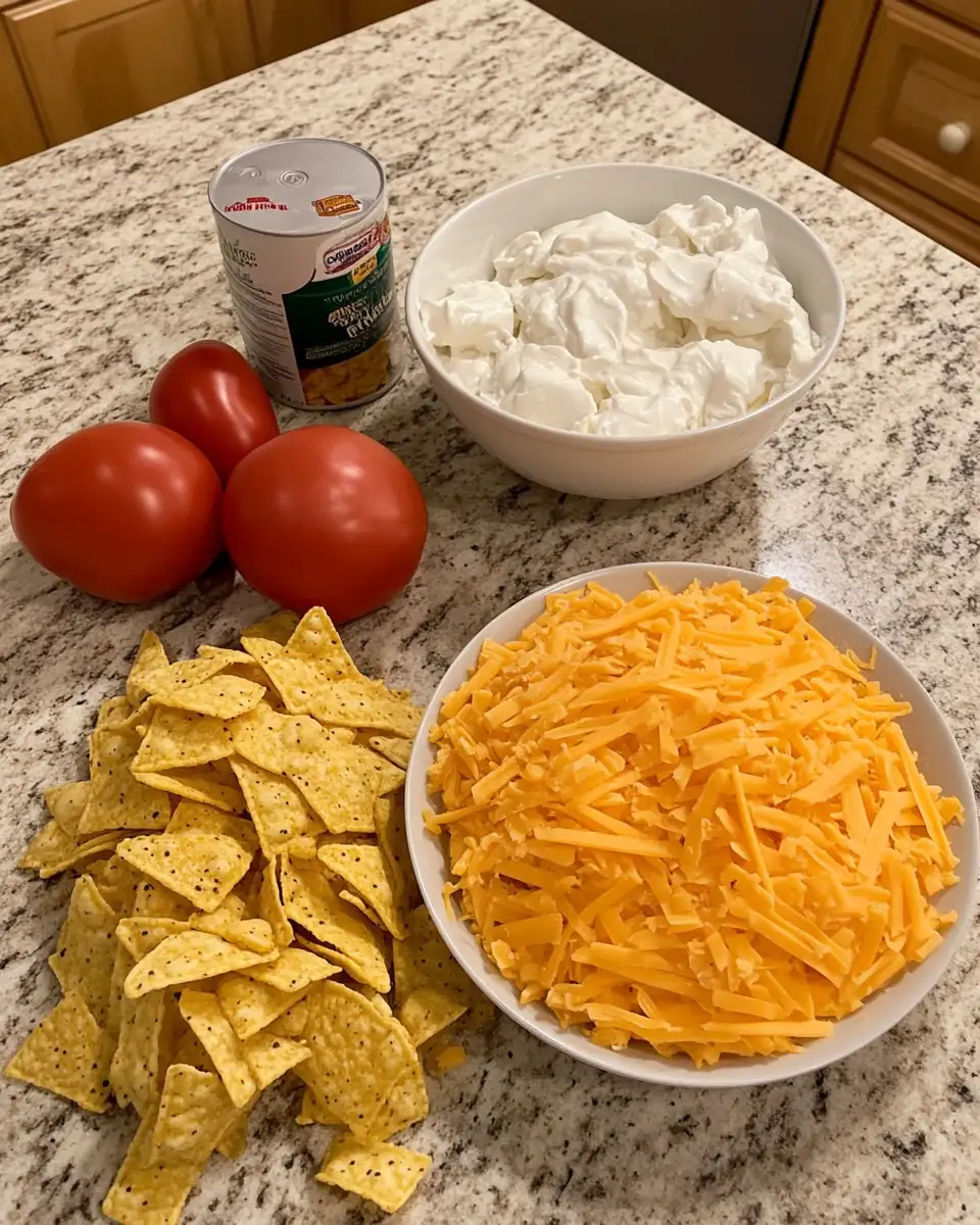 Ultimate Dorito Casserole Recipe: Cheesy Chicken Delight 4 Ingredients for Ultimate Dorito Casserole Recipe: Cheesy Chicken Delight