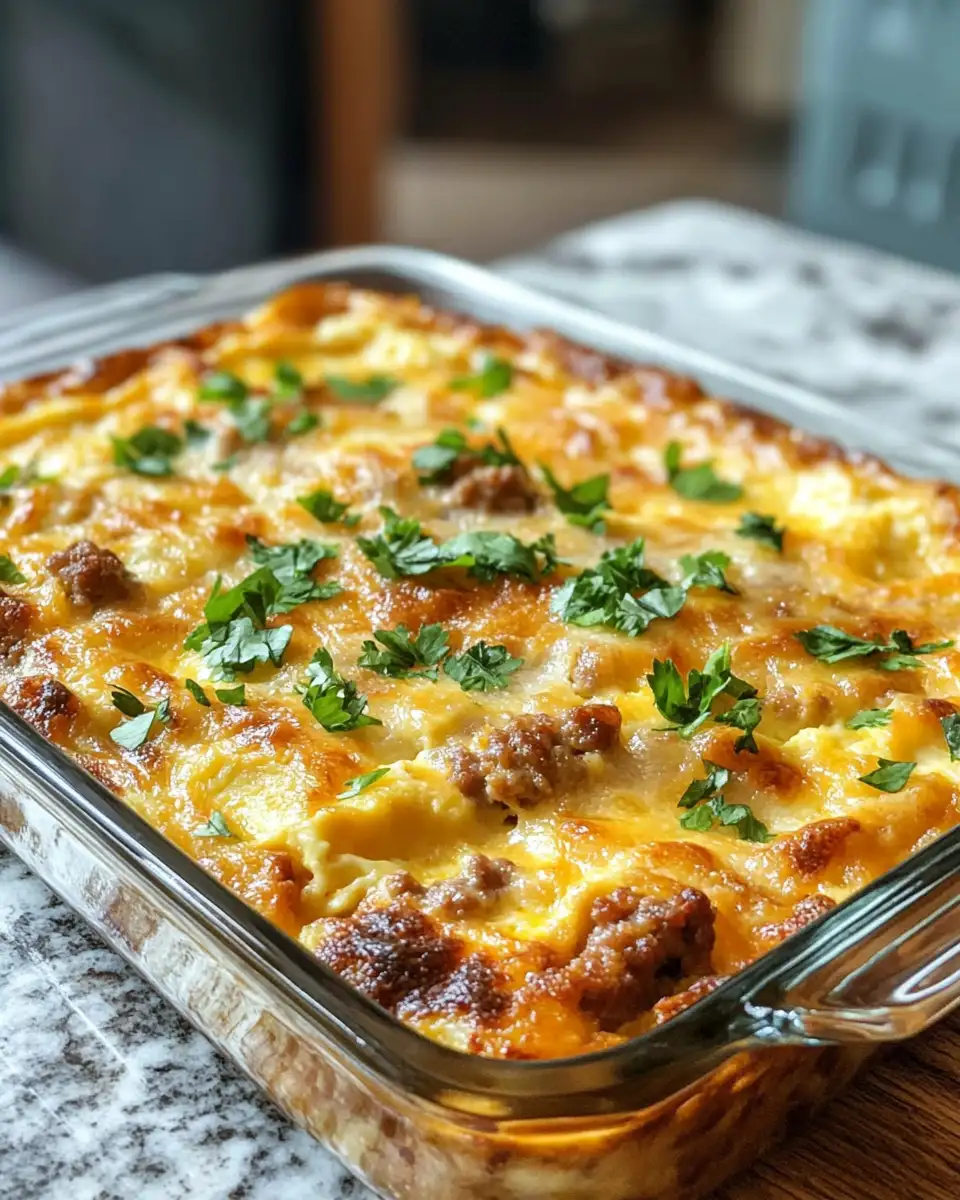 Whip Up Breakfast Bliss with This Easy Sausage and Egg Casserole 4 Final dish - Whip Up Breakfast Bliss with This Easy Sausage and Egg Casserole