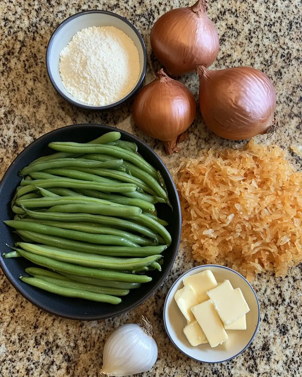 Fusion Comfort: French Onion Soup Meets Green Bean Casserole 4 Ingredients for Fusion Comfort: French Onion Soup Meets Green Bean Casserole
