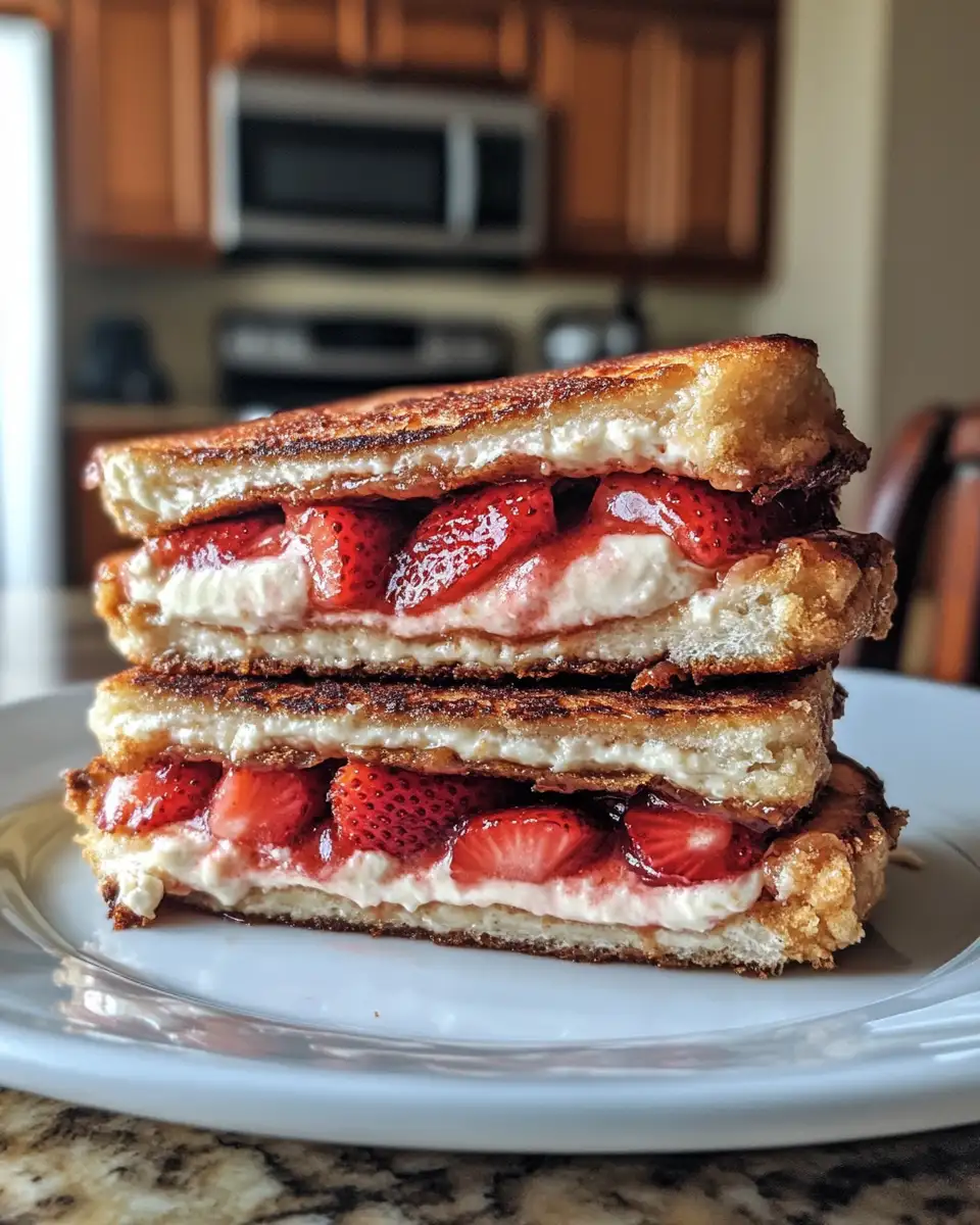 Indulge in Irresistible Fried Strawberry Cheesecake Sandwiches 6 Final dish for Indulge in Irresistible Fried Strawberry Cheesecake Sandwiches