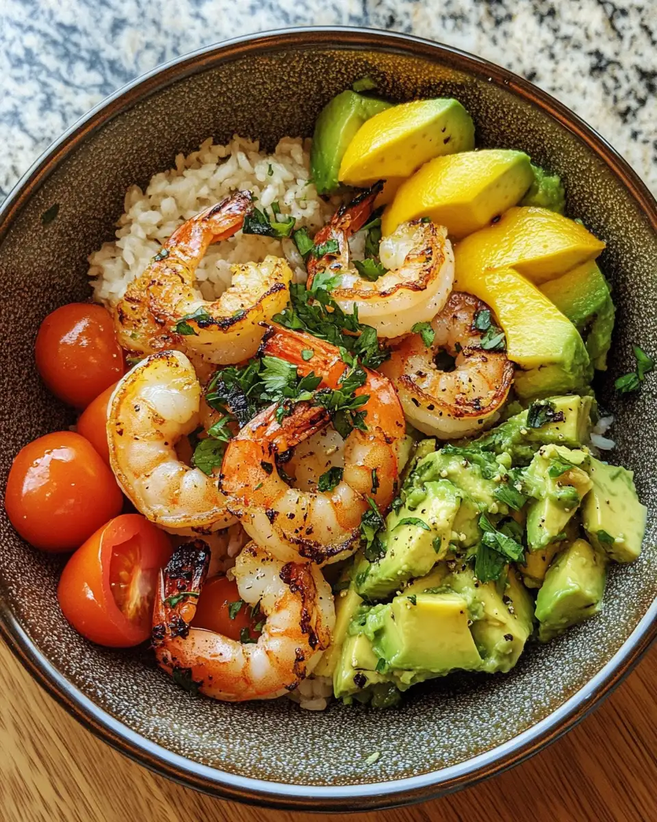 Savor the Summer: Grilled Shrimp Bowl with Creamy Avocado Delight 6 Final dish - Savor the Summer: Grilled Shrimp Bowl with Creamy Avocado Delight