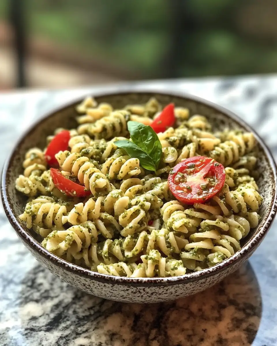 Irresistibly Fresh: Light and Creamy Pesto Caprese Pasta Salad Delight 6 Final dish - Irresistibly Fresh: Light and Creamy Pesto Caprese Pasta Salad Delight