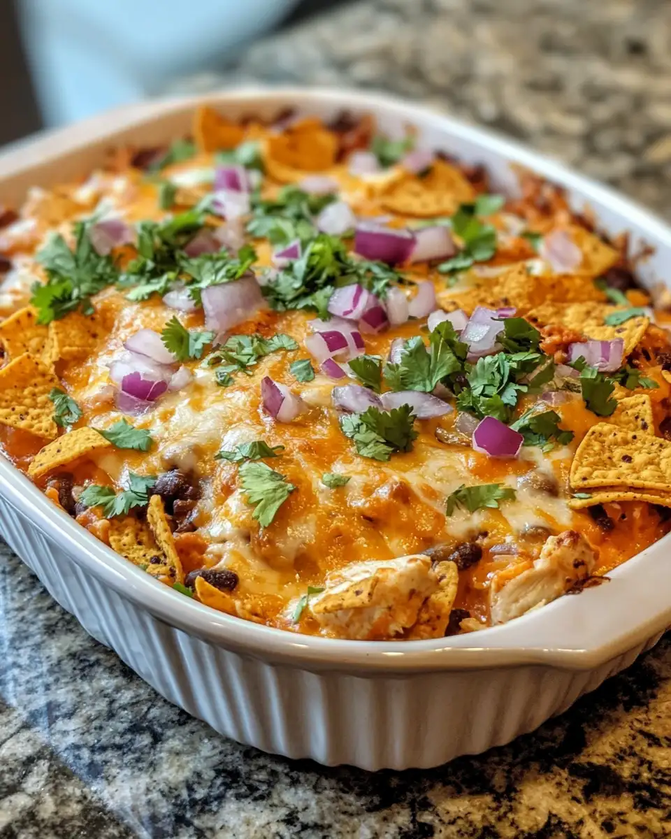 Fiesta in a Dish: Mexican Casserole with Doritos and Chicken 6 Final dish - Fiesta in a Dish: Mexican Casserole with Doritos and Chicken
