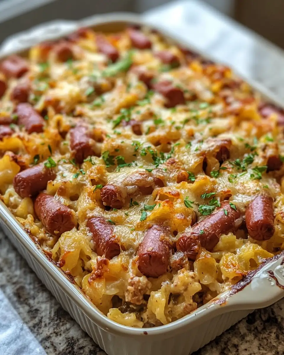 Retro Flavor Revolution Old Fashioned Hot Dog Casserole Delight 6 Final dish - Retro Flavor Revolution Old Fashioned Hot Dog Casserole Delight