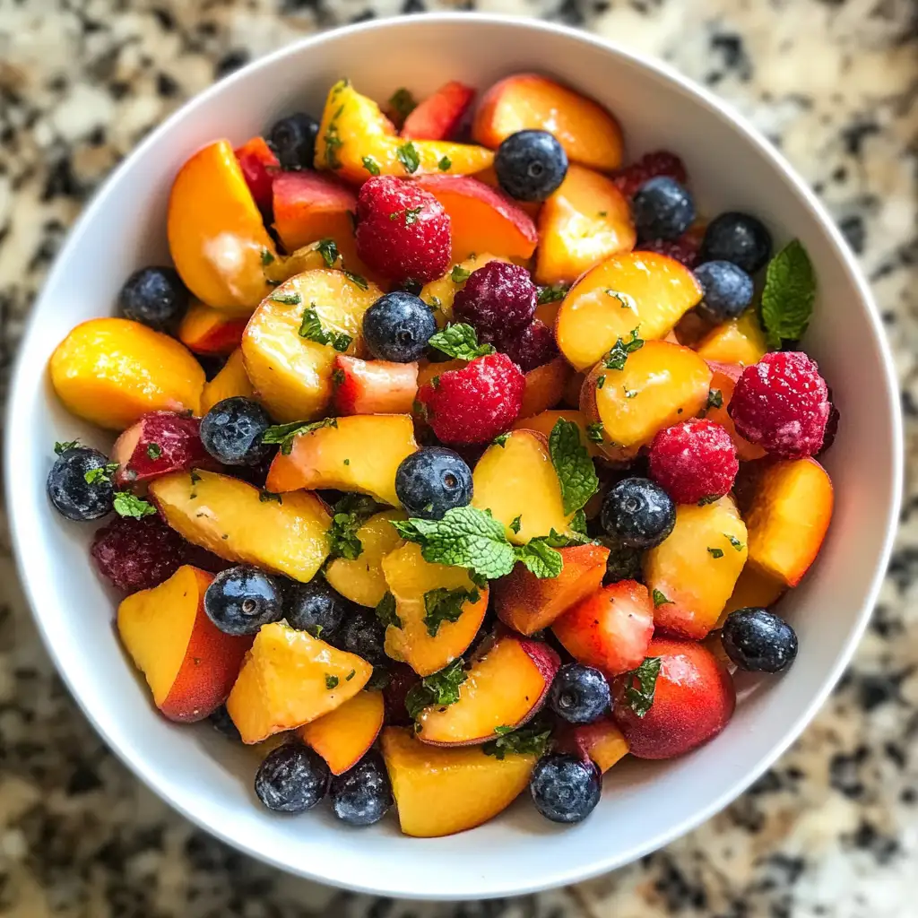 Summer Bliss: Refreshing Peach Berry Fruit Salad Recipe - Featured Image
