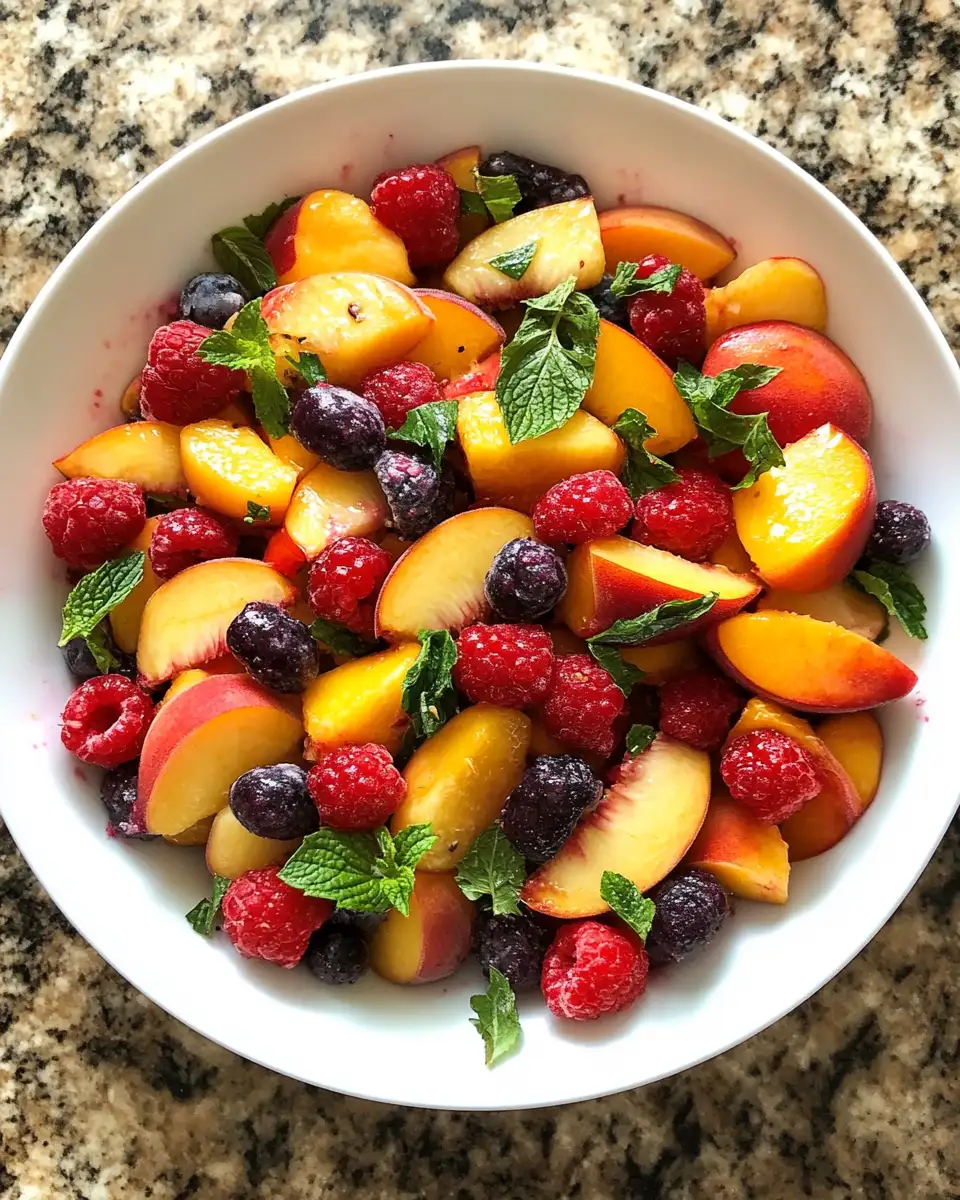 Summer Bliss: Refreshing Peach Berry Fruit Salad Recipe 6 Final dish - Summer Bliss: Refreshing Peach Berry Fruit Salad Recipe