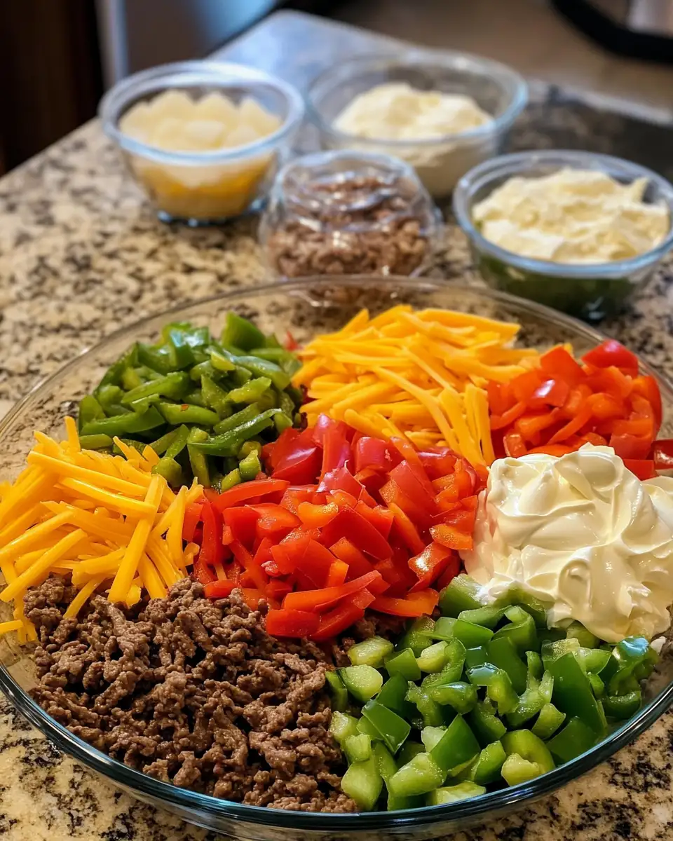 Ultimate Philly Cheesesteak Casserole with Ground Beef Delight 4 Ingredients for Ultimate Philly Cheesesteak Casserole with Ground Beef Delight
