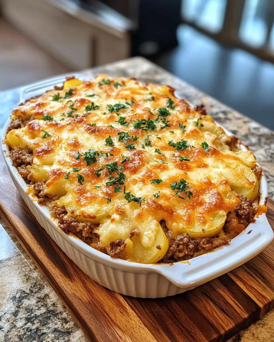 Ultimate Comfort: Potato and Hamburger Meat Casserole Delight 6 Final dish - Ultimate Comfort: Potato and Hamburger Meat Casserole Delight