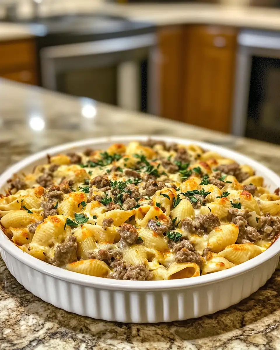 Indulge in the Ultimate Comfort: Rich and Creamy Beef Shells Casserole 6 Final dish - Indulge in the Ultimate Comfort: Rich and Creamy Beef Shells Casserole
