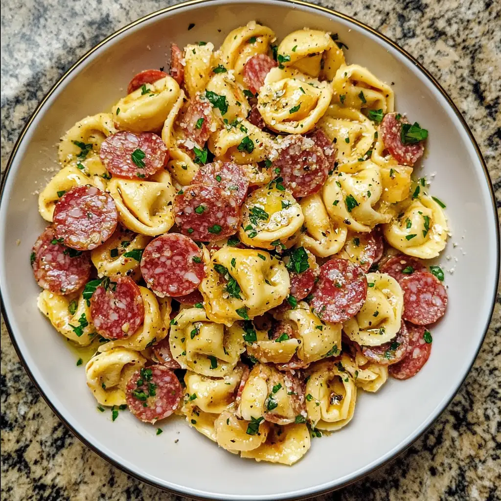Zesty Salami-Mozzarella Tortellini Pasta Salad Delight - Featured Image