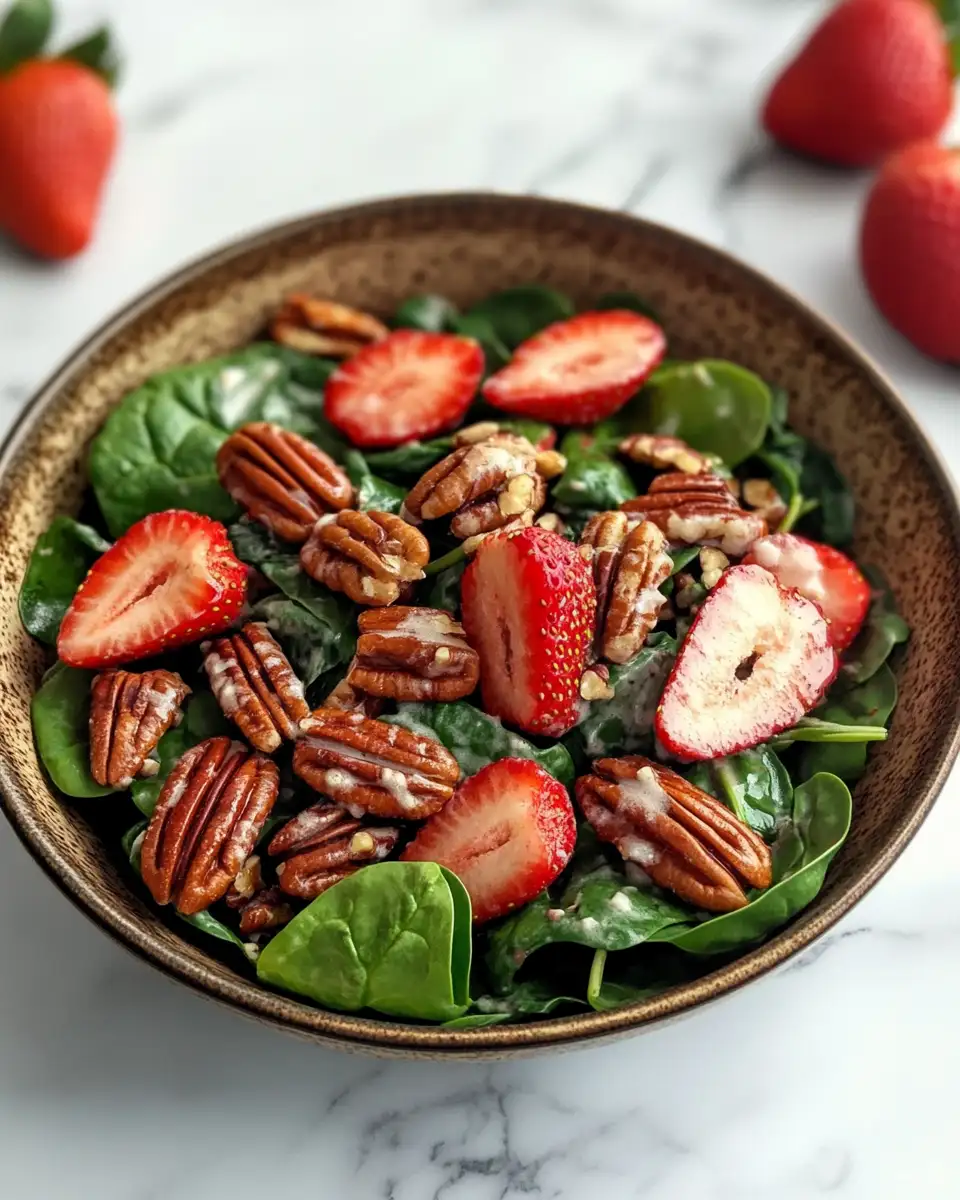 Sweet & Crunchy Delight: Spinach Strawberry Salad with Pecans 6 Final dish - Sweet & Crunchy Delight: Spinach Strawberry Salad with Pecans