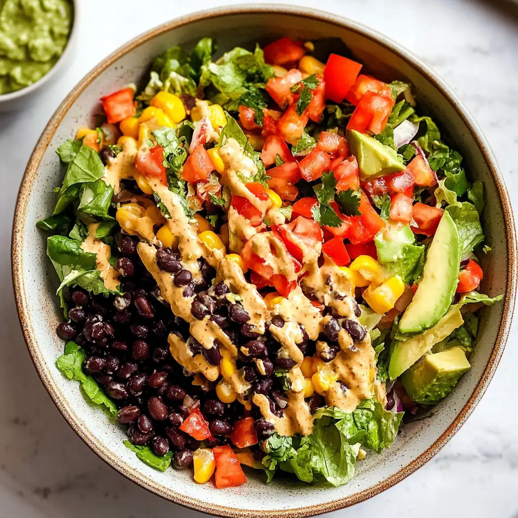 Zesty Vegetarian Black Bean Taco Salad Delight - Featured Image