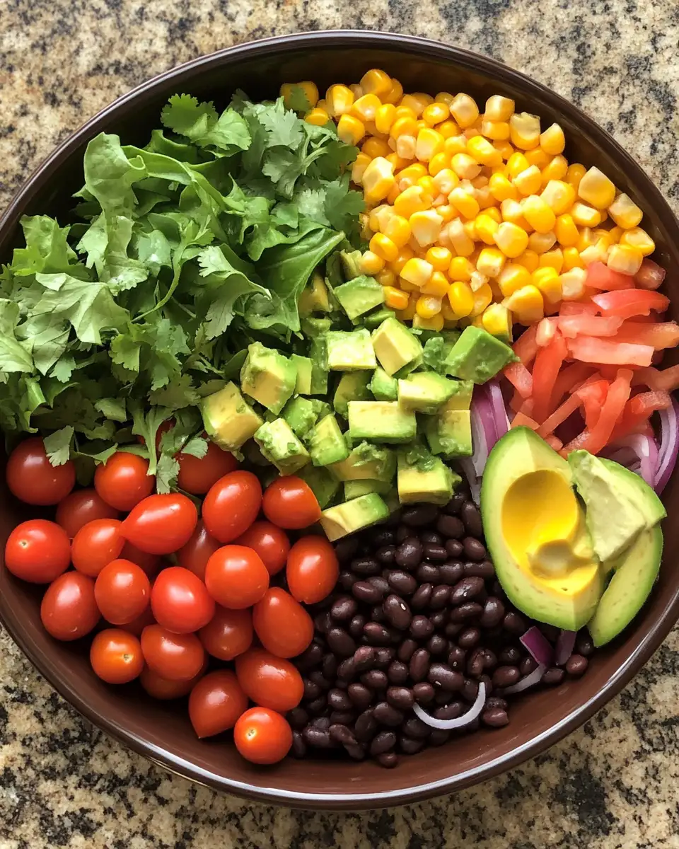 Zesty Vegetarian Black Bean Taco Salad Delight 4 Ingredients for Zesty Vegetarian Black Bean Taco Salad Delight