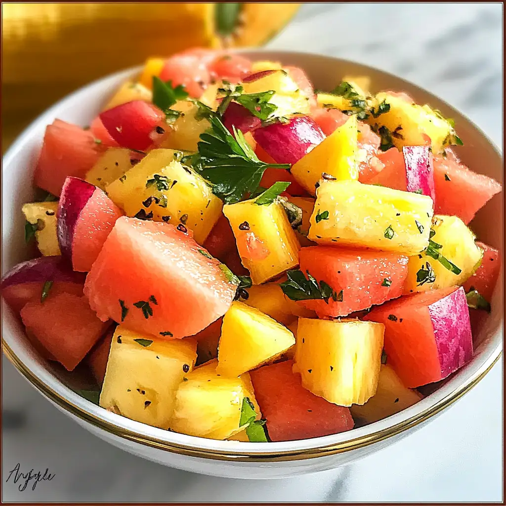 Refreshing Summer Delight Watermelon Pineapple Salad Recipe - Featured Image