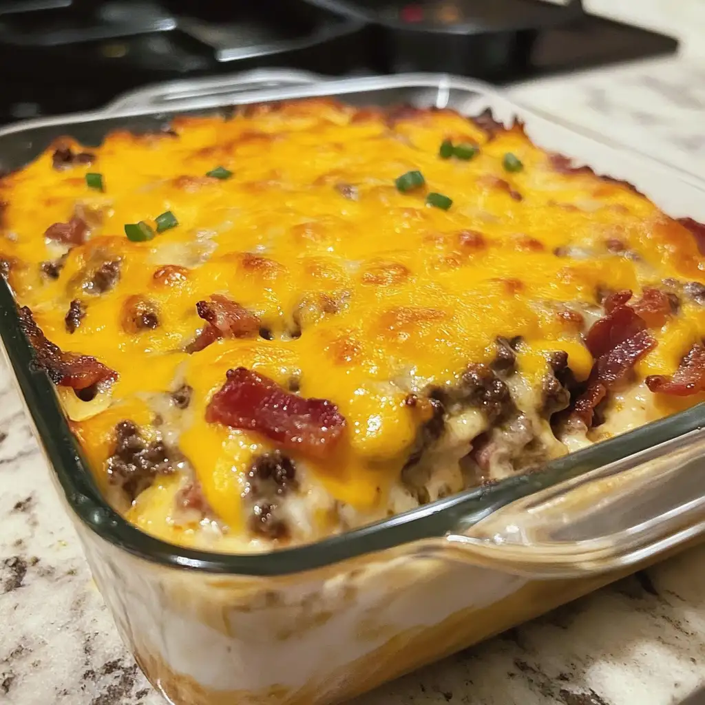 Sizzling Sensation: The Ultimate Bacon Cheeseburger Casserole Recipe - Featured Image