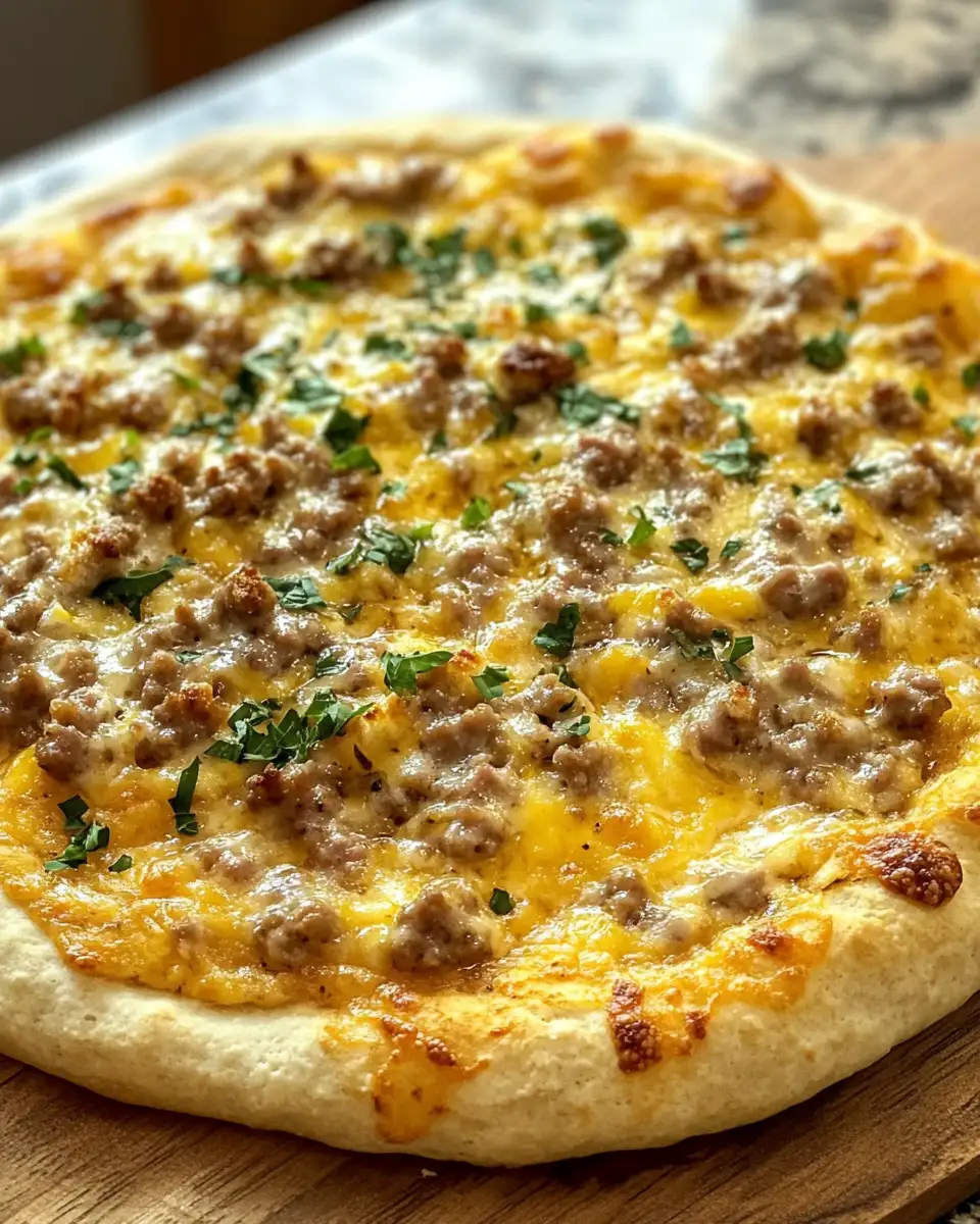 Rise and Shine with Biscuits and Sausage Gravy Breakfast Pizza 6 Final dish - Rise and Shine with Biscuits and Sausage Gravy Breakfast Pizza