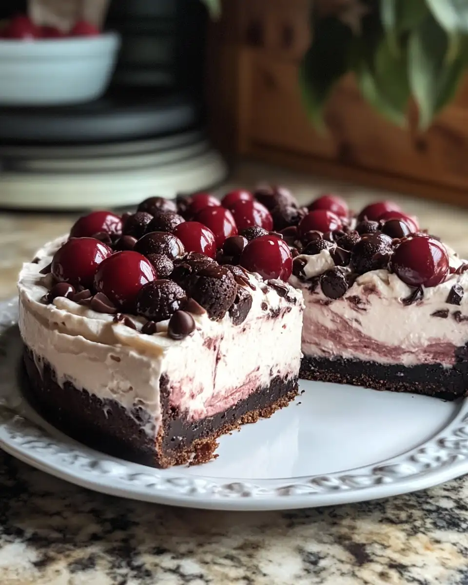 Final dish - No-Bake Black Forest Cheesecake Delight