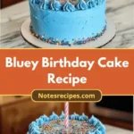 Beautifully plated Celebrate in Style: Create the Perfect Bluey Birthday Cake for Your Little One ready to eat.