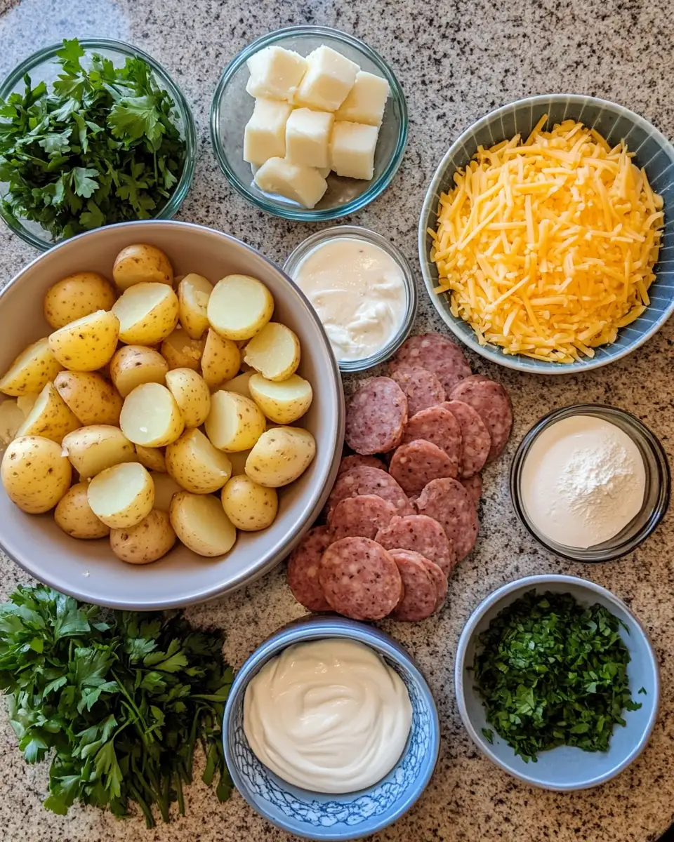 Cheesy Ranch Potatoes and Smoked Sausage: A Flavorful Comfort Food Delight 4 Ingredients for Cheesy Ranch Potatoes and Smoked Sausage: A Flavorful Comfort Food Delight