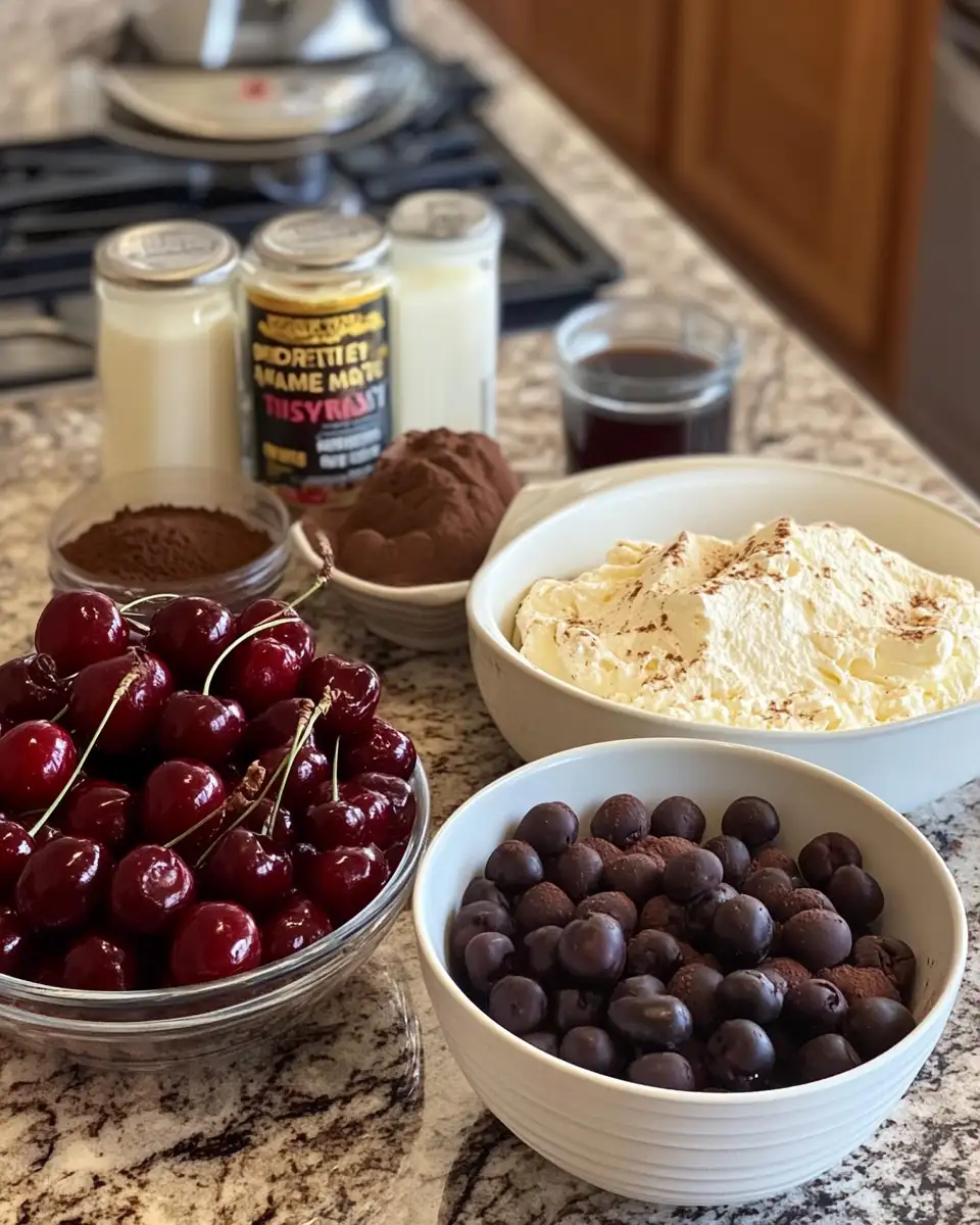 Ingredients for Indulge in the Decadence of Cherry Amaretto Tiramisu