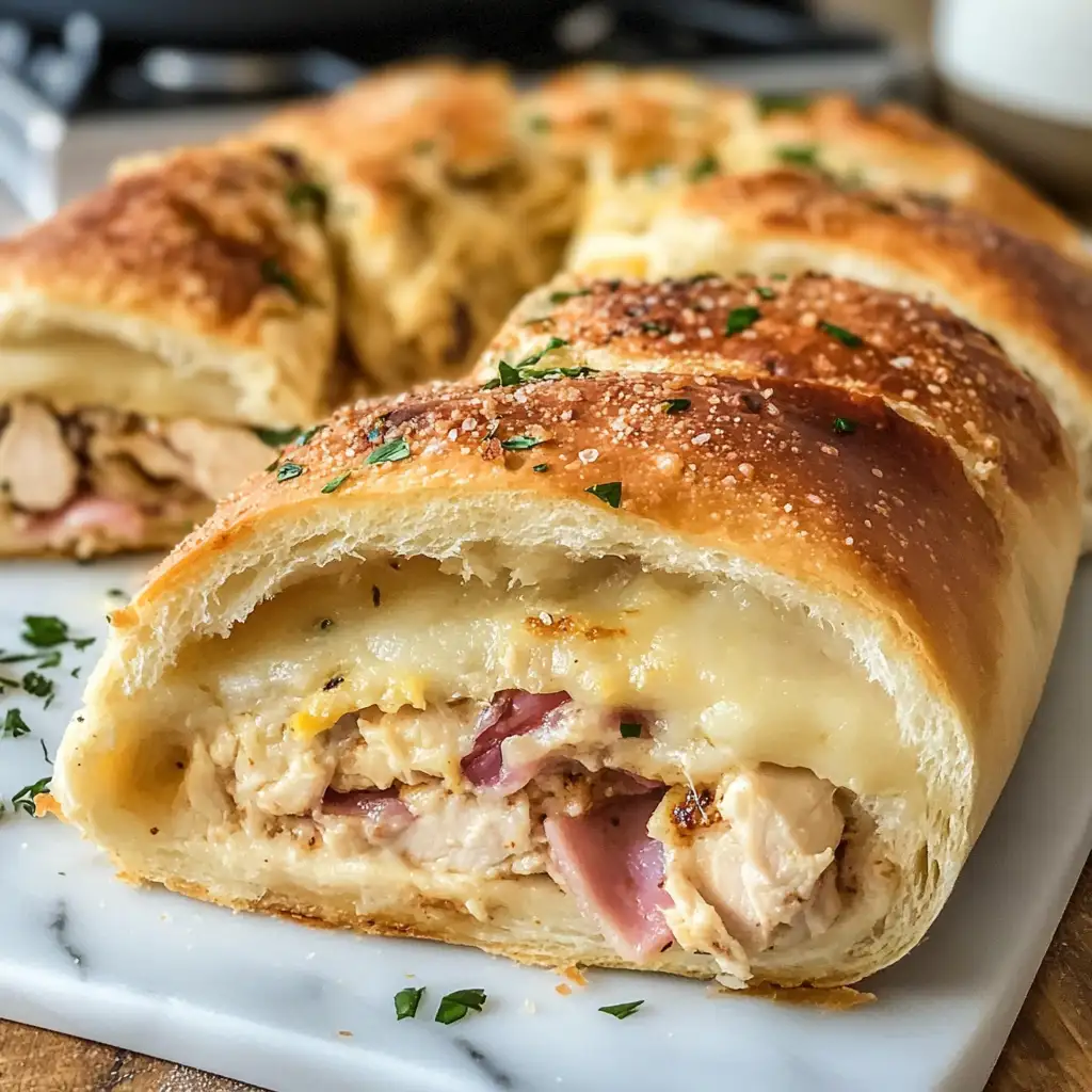 Savor the Flavor: Irresistible Chicken Cordon Bleu Stromboli Delight - Featured Image
