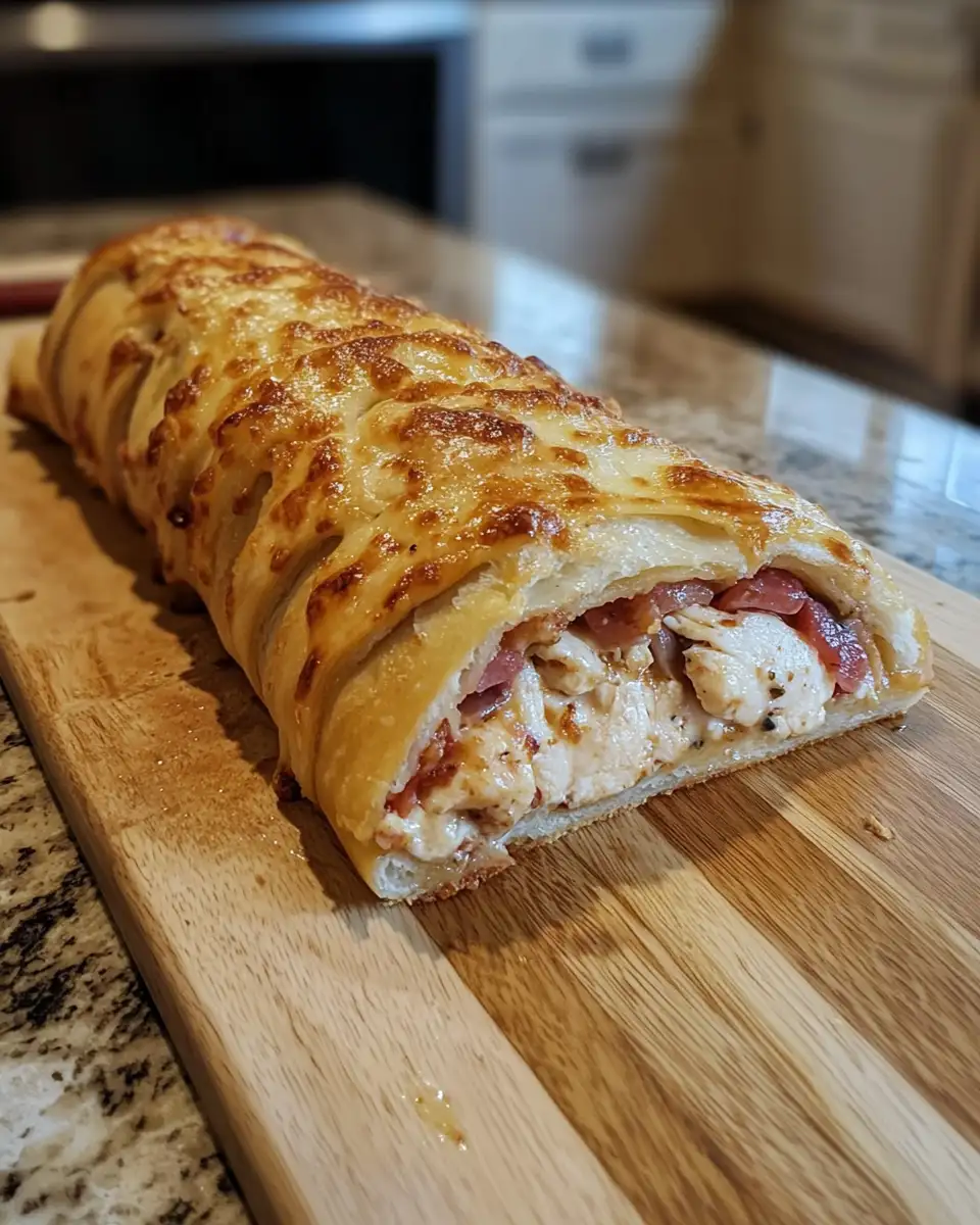 Final dish - Savor the Flavor: Irresistible Chicken Cordon Bleu Stromboli Delight