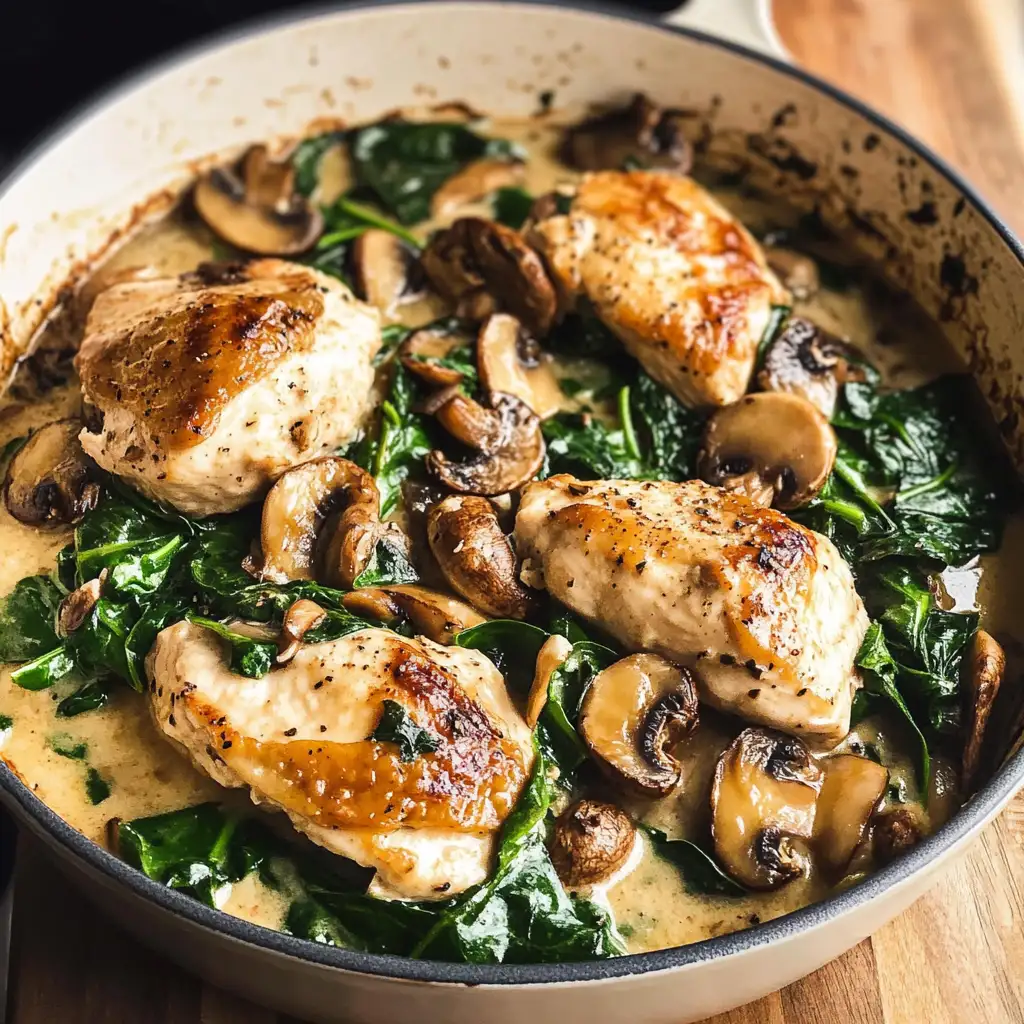 Deliciously Divine: Indulge in a Chicken Spinach and Mushroom Bake - Featured Image