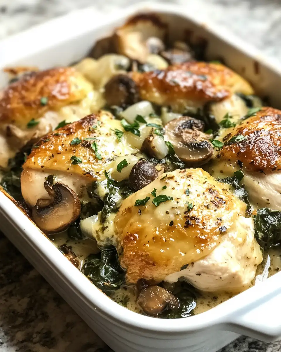Deliciously Divine: Indulge in a Chicken Spinach and Mushroom Bake 6 Final dish - Deliciously Divine: Indulge in a Chicken Spinach and Mushroom Bake