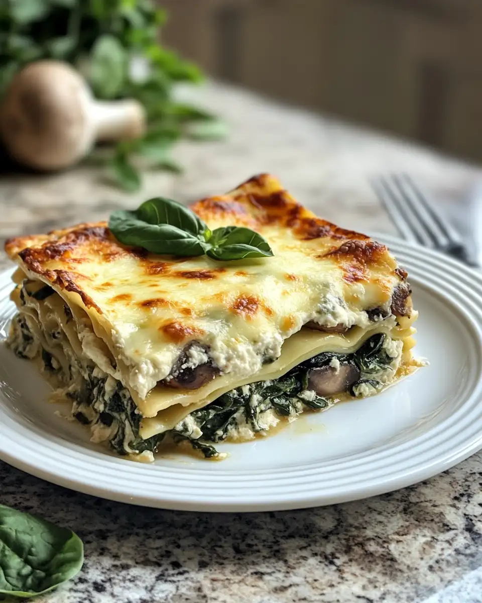 Indulge in Layers of Flavor with Creamy Spinach & Mushroom Lasagna 6 Final dish - Indulge in Layers of Flavor with Creamy Spinach & Mushroom Lasagna