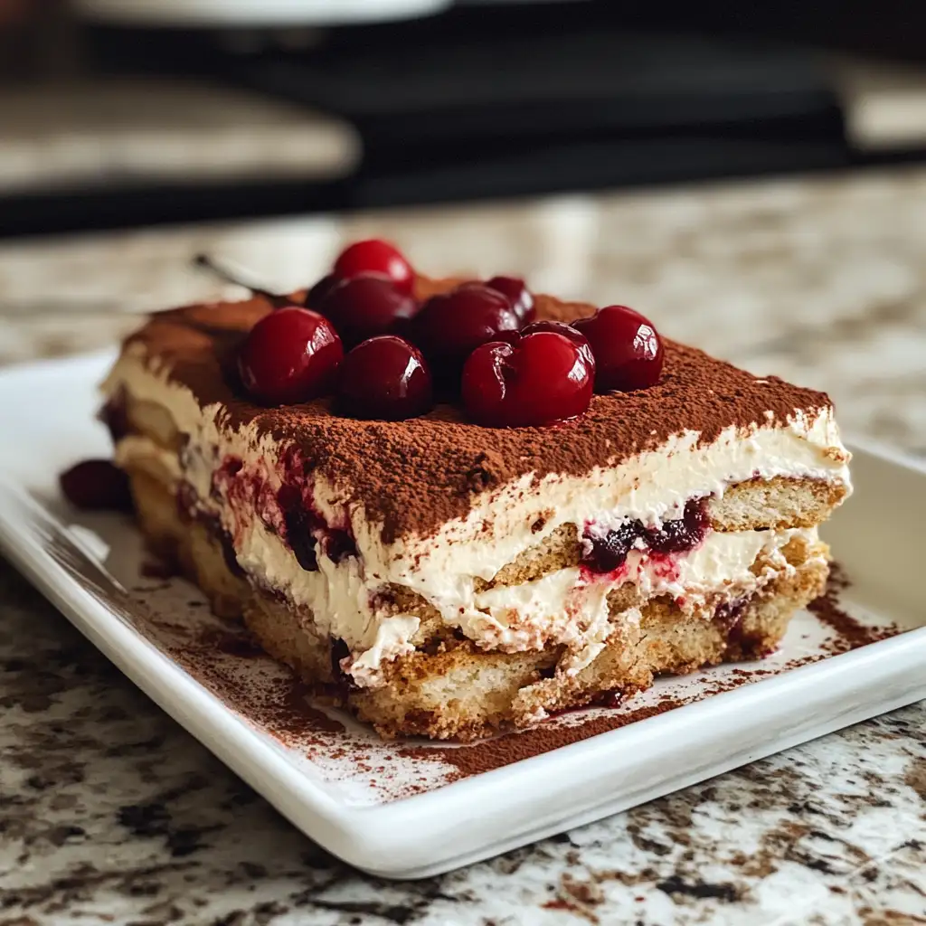 Indulge in the Decadence of Elegant Cherry Amaretto Tiramisu - Featured Image