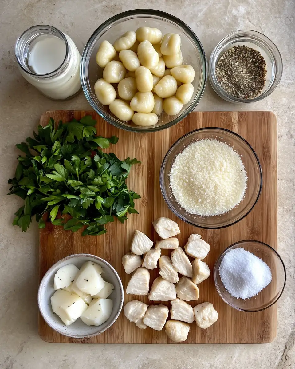 Savory Garlic Chicken Gnocchi Skillet: A One-Pan Wonder for Weeknight Dinners 4 Ingredients for Savory Garlic Chicken Gnocchi Skillet: A One-Pan Wonder for Weeknight Dinners