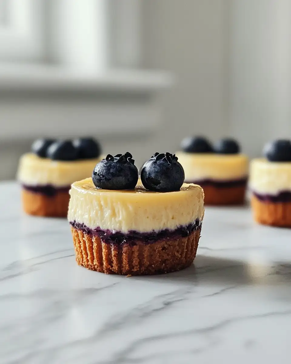 Final dish - Bite-Sized Bliss: Juicy Mini Lemon Blueberry Cheesecakes