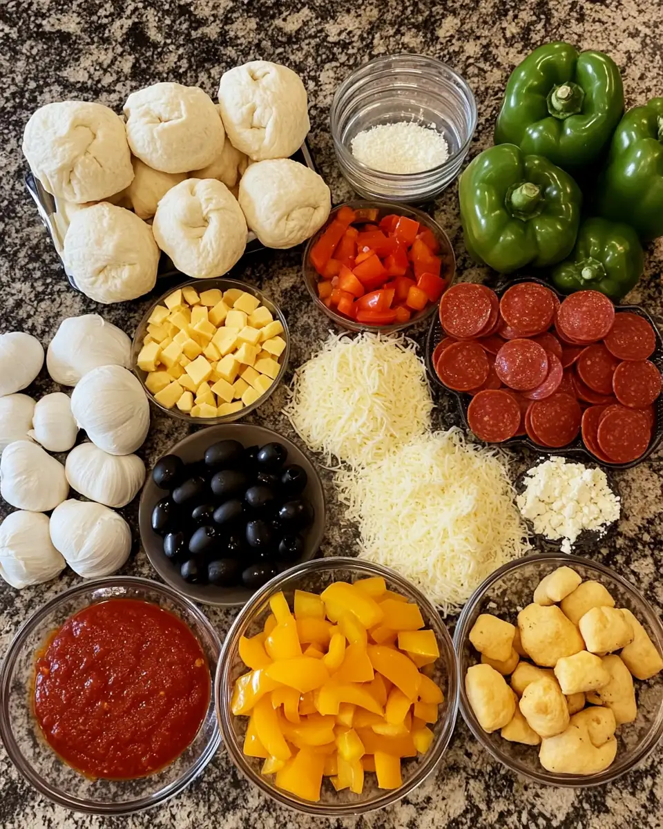 Bite-Sized Bliss: Mini Deep Dish Crescent Roll Pizzas 4 Ingredients for Bite-Sized Bliss: Mini Deep Dish Crescent Roll Pizzas