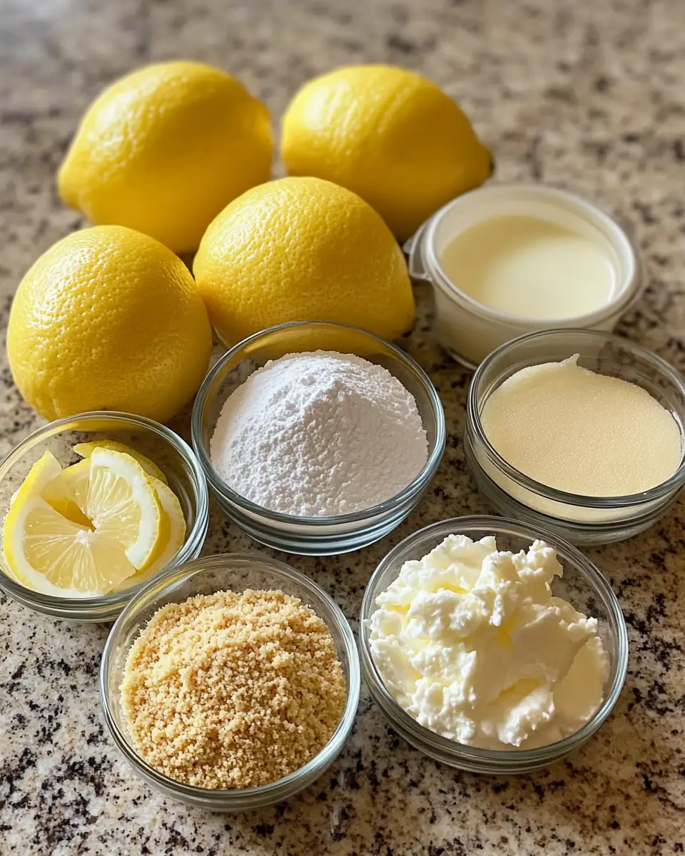 Ingredients for Zesty Delight: Irresistible Mini Lemon Cheesecakes That Brighten Your Day