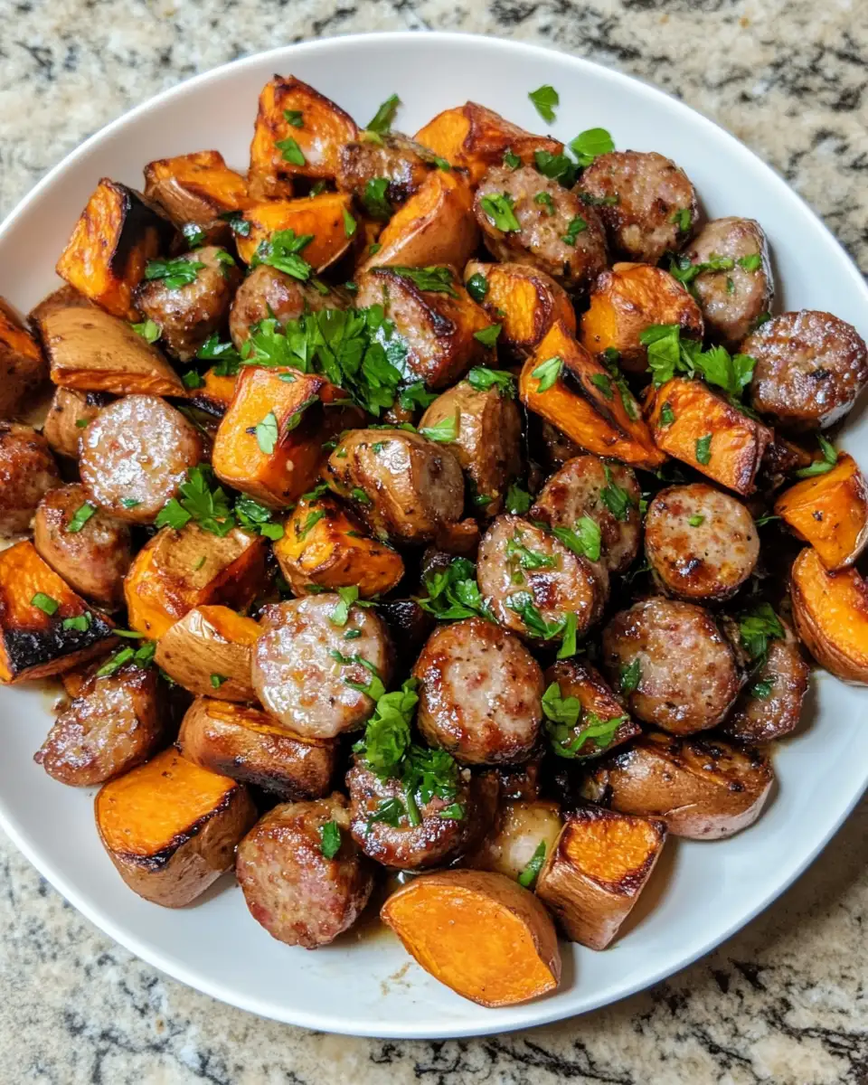 Final dish - Savory Meets Sweet: A Delicious Sausage and Sweet Potatoes Adventure